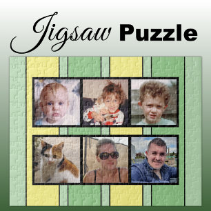 6 lichtcollage groene strepen legpuzzel