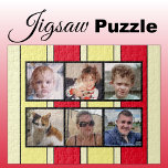 6 lichtcollage rode gele strepen legpuzzel<br><div class="desc">Verzamel herinneringen met onze aangepaste 6-foto puzzel! Perfect voor familie game-avonden of oprechte geschenken, deze puzzel laat je zes van je favoriete foto's op een leuke, interactieve manier laten zien. Gemaakt met hoogwaardige materialen, brengt de levendige, glanzende afwerking uw afbeeldingen tot leven en zorgt tegelijkertijd voor duurzaamheid. Ideaal voor elke...</div>