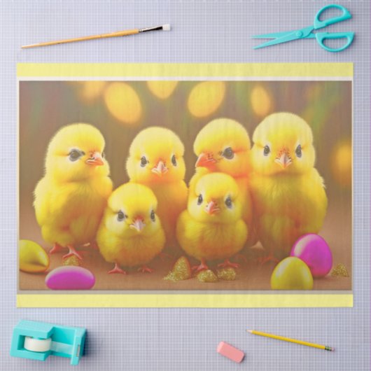 6 Little Easter Chicken Collectie Tissuepapier (Craft)