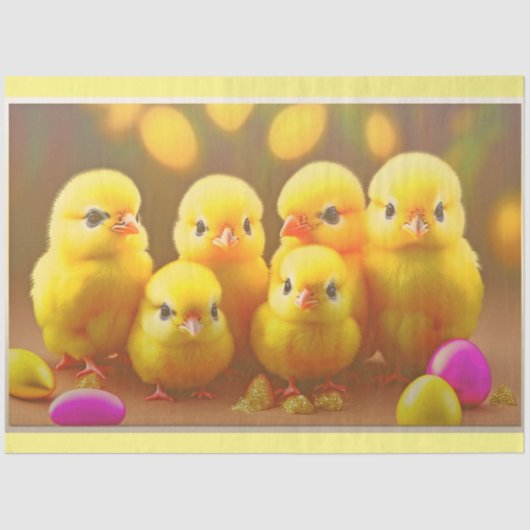6 Little Easter Chicken Collectie Tissuepapier (Voorkant)