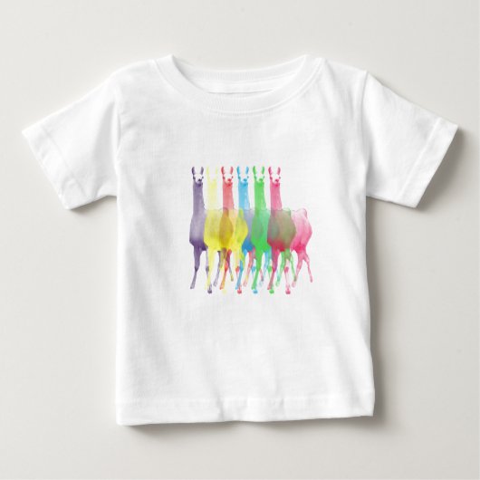 6 llamas 6 kleuren baby shirt (Voorkant)