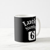 6 - Lucky Number 6 Luck Koffiemok (Voorkant rechts)