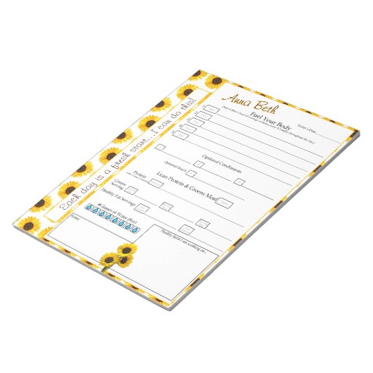 6 maal per dag uw lichaam opvoeden met de voedselt notitieblok (Schuin)