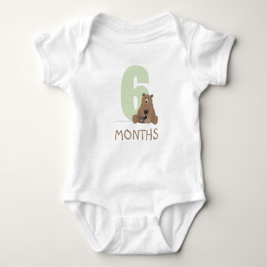 6 maanden beer en baby romper (Voorkant)