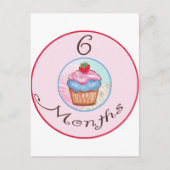 6 maanden Cupcake Milestone Briefkaart (Voorkant)