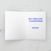 6 maanden Dinosaurus Verjaardag Kaart (Binnen)