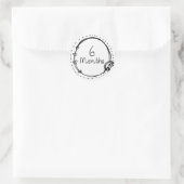 6 maanden doedel mijlpaal ronde sticker (Tas)