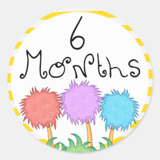 6 maanden geïnspireerde mijlpaal ronde sticker