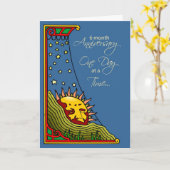 6 maanden Jubileum Recovery Sun Kaart (Gele Bloem)