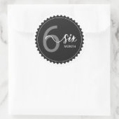 6 maanden Klassieke ronde Sticker (Tas)