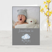 6 maanden oude grijze baby foto met wolk & sterren kaart (Gele Bloem)