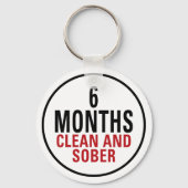 6 maanden Schone en Sober Sleutelhanger (Voorkant)