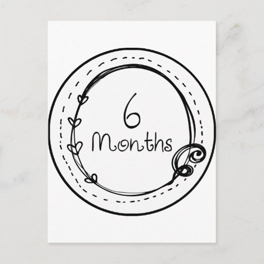 6 maanden Stoodle Milestone Briefkaart (Voorkant)