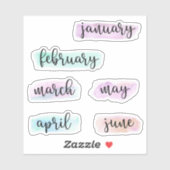 6 maanden van het jaar -januari tot juni- Waterver Sticker (Vel)