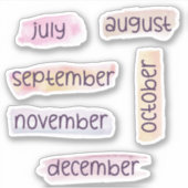 6 Maanden van het Jaar -Juli tot Dec- Headers Sticker (Voorkant)