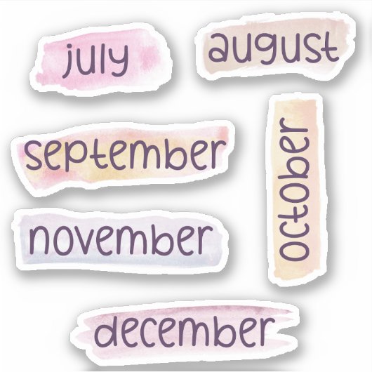 6 Maanden van het Jaar -Juli tot Dec- Headers Sticker (Voorkant)
