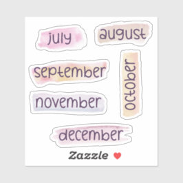 6 Maanden van het Jaar -Juli tot Dec- Headers Sticker