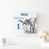 6 maanden verjaardag olifant vierkante klok (Huis)