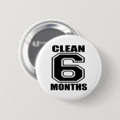 6 maanden zwart ronde button 5,7 cm (Voorkant /achterkant)