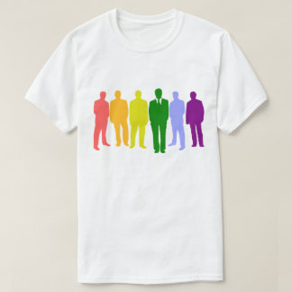 6 MANNEN IN DE KLEUREN VAN DE SPEELVLAG T-SHIRT