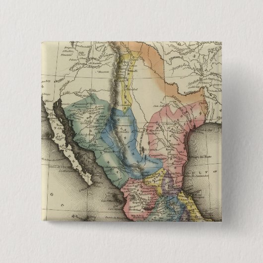 6 Mexico Vierkante Button 5,1 Cm (Voorkant)