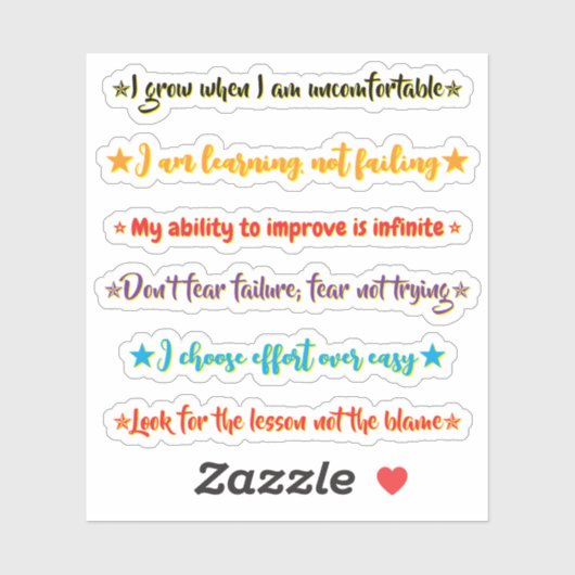 6 Mindset Quotes | Motivational & Inspirational Sticker (Vel)