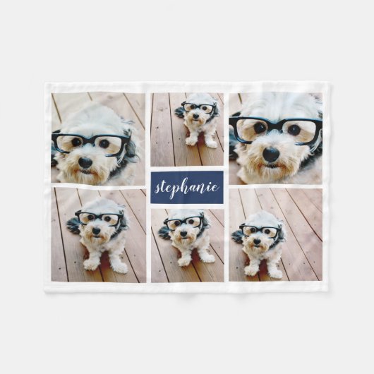 6 Minimalisator voor foto-inklage - Kan blauw bewe Fleece Deken (Voorkant (Horizontaal))