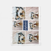 6 Minimalisator voor foto-inklage - Kan blauw bewe Fleece Deken (Voorkant)