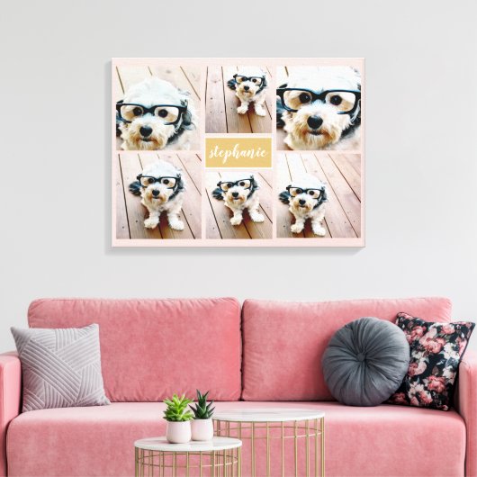 6 Minimalisator voor fotocollage - Kan kleur bewer Canvas Afdruk (Insitu (Woonkamer))