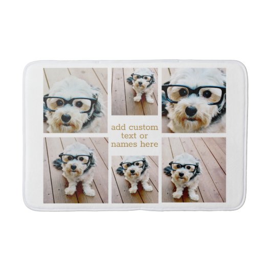 6 Minimalistisch fotocollage - Gold en White Grid Badmat (Voorkant)