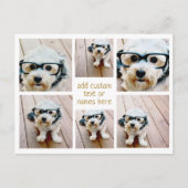 6 Minimalistisch fotocollage - Gold en White Grid Briefkaart (Voorkant)