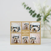 6 Minimalistisch fotocollage - Gold en White Grid Briefkaart (Staand voorkant)