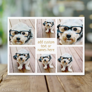 6 Minimalistisch fotocollage - Gold en White Grid Briefkaart