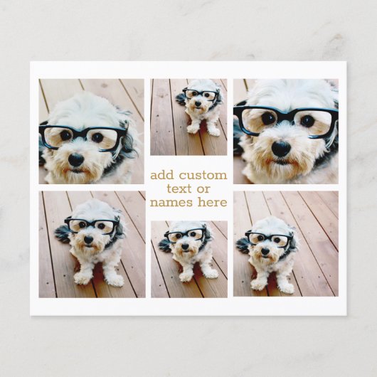 6 Minimalistisch fotocollage - Gold en White Grid Flyer (Voorkant)