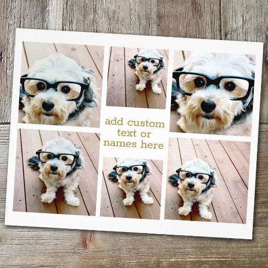 6 Minimalistisch fotocollage - Gold en White Grid Flyer