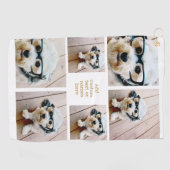 6 Minimalistisch fotocollage - Gold en White Grid Golfhanddoek (Horizontaal)