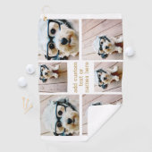 6 Minimalistisch fotocollage - Gold en White Grid Golfhanddoek (Insitu)