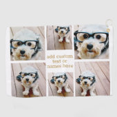 6 Minimalistisch fotocollage - Gold en White Grid Golfhanddoek (Horizontaal)