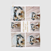 6 Minimalistisch fotocollage - Gold en White Grid Golfhanddoek (Voorkant)