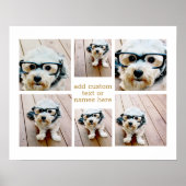 6 Minimalistisch fotocollage - Gold en White Grid Poster (Voorkant)