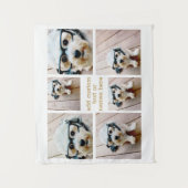 6 Minimalistisch fotocollage - Gold en White Grid Wandkleed (Voorkant)