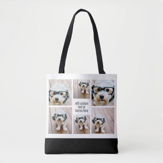6 Minimalistisch fotocollage - zwart en wit Tote Bag (Voorkant)