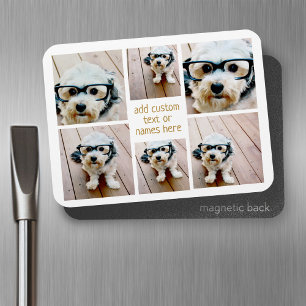 6 Minimalistisch voor fotocollage - Goud en wit Magneet