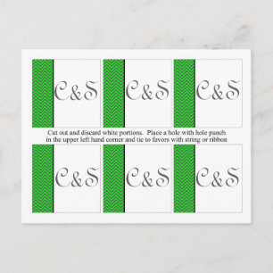 6 Moderne Chevron Neon Groen/Grijs Favor Tags Briefkaart