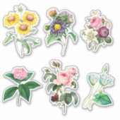 6 Mooie Bloemen voor Scrapbooking Sticker (Voorkant)