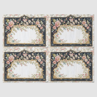 6 Mooie Vintage Sierlijke Paneel Tissue Papers Tissuepapier