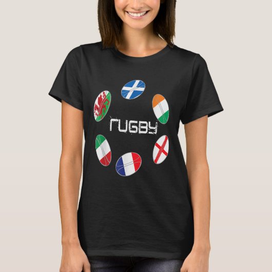 6 naties rugby T-shirt (Voorkant)