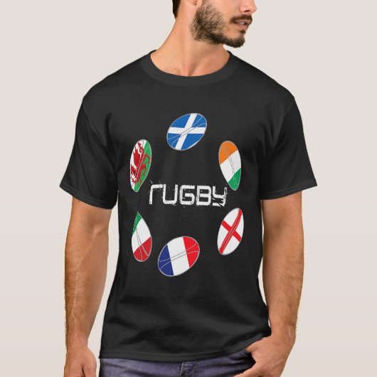 6 naties rugbyshirt t-shirt (Voorkant)