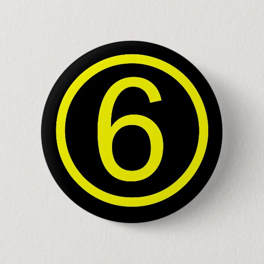 6 - Nummer zes Ronde Button 5,7 Cm (Voorkant)