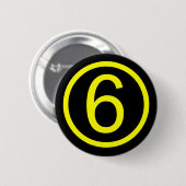 6 - Nummer zes Ronde Button 5,7 Cm (Voorkant /achterkant)